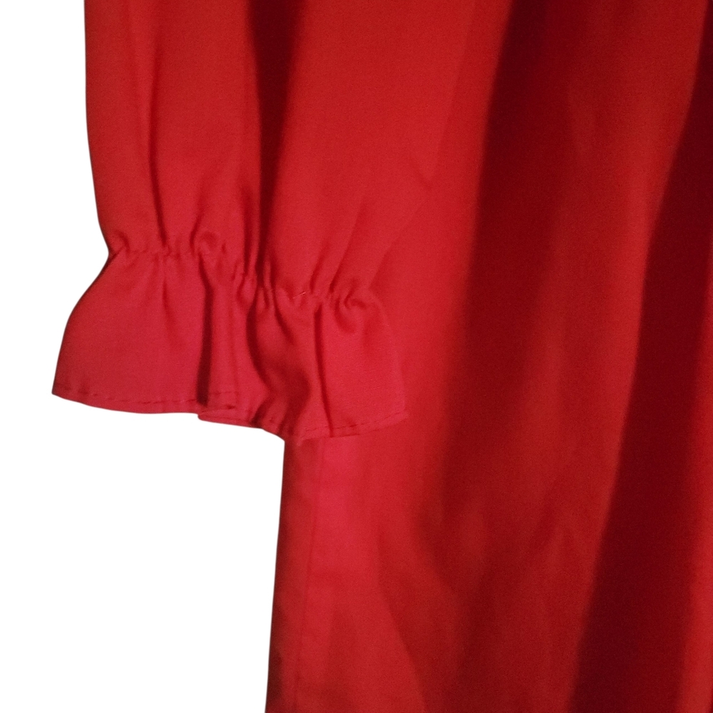 Polly Flinders Vintage EUC Red Christmas Embroidered Smocked  Dress, Size 6 - Picture 6 of 11